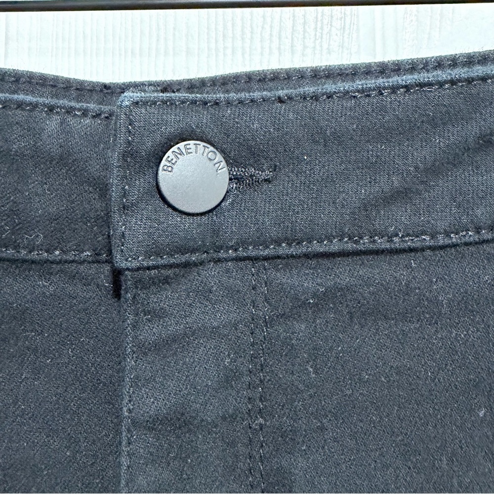 United Colors of Benetton Black Denim Jeans 5-Pocket Stretch Skinny High Rise - Picture 4 of 10